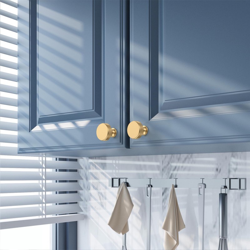 Asidrama 10 Pack Champagne Bronze Kitchen Cabinet Knobs Knurled Dresser