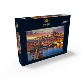 MyPuzzle Panoramic View On Top of Charles Bridge Prague Castle and Vltava River Prague Czech Republic - Premium 1000 Piece Jigsaw Puzzle for Adults
