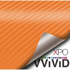 VViViD Dry Carbon Fibre Detailing Vinyl Wrap Tape 2 Inch x 20ft Roll DIY (Orange)