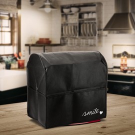 kwmobile Case Compatible with KitchenAid 4.3-4.8 Litres - with 3 Compartments - Food Processor Dust Cover in White Black Smile Heart