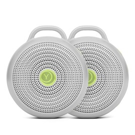 Yogasleep Hushh Portable White Noise Machine for Baby, 3 Soothing, Natural Sounds with Volume Control, Compact for On-The-Go Use & Travel, USB Rechargeable, Baby-Safe Clip & Child Lock, Grey, 2 Count
