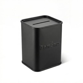 Bambaw Safety Razor Blade Disposal Tin for Double Edge Razor Blades, Also Suitable for Other Sharps, Sealed & Compact, One-Way Slot, High Capacity & Made of Tin-Plated Steel (Black)