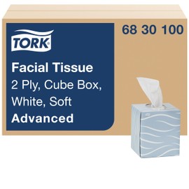 Tork Soft Facial Tissue Cube Box White, Advanced, 2-Ply, 36 x 86 Sheets, 6830100
