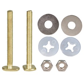 Raven T-KCDC-36436 Brass Closet Bolts with Nuts and Washers For Toilets, 1/4-inch x 2-1/4 inch, Set of 2, 1/4" x 2-1/4"
