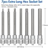 DAKCOS 7-Piece Long Hexagonal Socket Set 3/8 Inch Hex Bit
