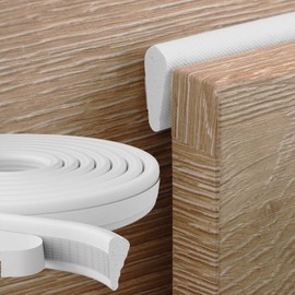 Hungbak 118" Self Adhesive Wedge-Shaped Seal Strip, Weatherstrip Draft Stopper for Door & Window, Cover Gaps 0.18"–0.35", White