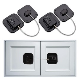 Cerraduras para Puerta de Refrigerador, 2 Cerraduras de Combinación de Seguridad para Niños, La cerradura de Combinación es Fácil de Abrir y Cerrar y los Niños no Pueden Romperla, Adecuado para Ventanas, Armarios, Frigoríficos(Negro)