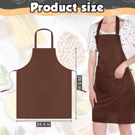 Handepo Bib Apron Bulk Unisex Cotton Aprons with Pockets Plain Washable Apron for Kitchen Restaurant BBQ Painting Crafting (12 Colors,36 Pack)