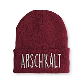 tshirtladen Arschkalt Statement Winter Hat Funny Saying for the Slopes and Winter, black