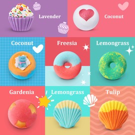 STNTUS INNOVATIONS STNTUS INNOVATIONS Bath Bombs, 7 Natural Bath Bomb Gift Set, Bubble Bathbombs for Women Kids, Shea Butter Moisturize, Gifts for Mom Her Girlfriend, Mothers Day Gifts, for Birthday Valentines Christmas