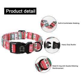 MR. CHUBBYFACE Christmas Dog Collar, Cute Red Plaid Christmas Dog Collar with Druable Buckle Adjustable Girl Boy Pet Collar for Small Medieum Large Dogs