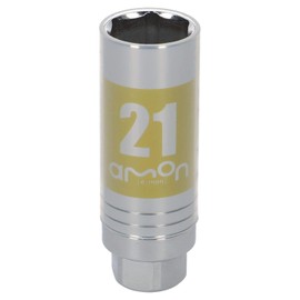 Amon 8839 Thin Socket for Aluminum Wheels (with Scratch Resistant Cover) 0.8 inches (21 mm), Insertion Square Size: 0.5 inches (12.7 mm)