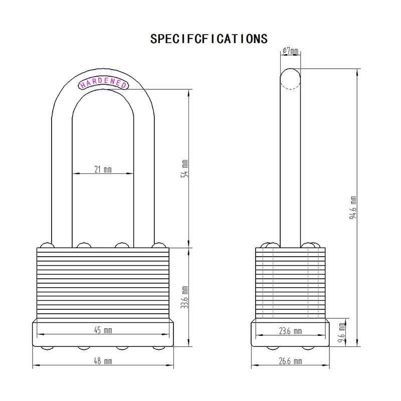SafiSwords 8-Pack Keyed Alike Laminated Steel Padlocks Keys, 1-3/4" Wide,