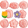 8 Pieces Flower Cookie Cutter Flower Shaped Cookie Mold Plastic