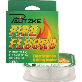 Fire Fluoro Fluorocarbon Fishing Leader, Clear, 30 Yards, 6lb, 4lb, 2lb Test, Superior Strength, Low Stretch, High Abrasion Resistance, Great for Small Jigs Baits (Clear, 30 Yards, 5, Pounds)