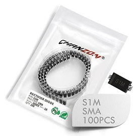 (Pack of 100 Pieces) Chanzon S1M SMD Rectifier Diode 1A 1000V SMA (DO-214AC) 1 Amp 1000 Volt Electronic Silicon Diodes
