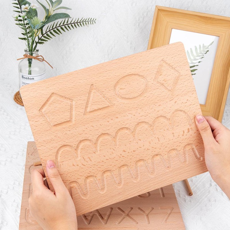 Wooden Alphabet Number Tracing Board Writing Practice Learning Board Educational