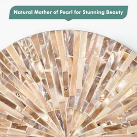 TEIPAI Boho Decorative Mirror for Living Room, 3PCS Handcrafted Mother of Pearl Mirror Wall Decor for Home Dorm Apartment Hallway Staircase, Mosaic Art Plates for Wedding Decoration (Dark Brown)