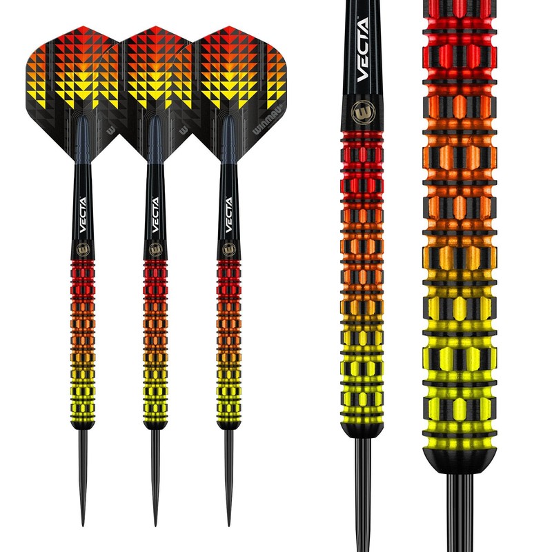 WINMAU Firestorm Flame 22 Gram Professional Tungsten Darts Set with