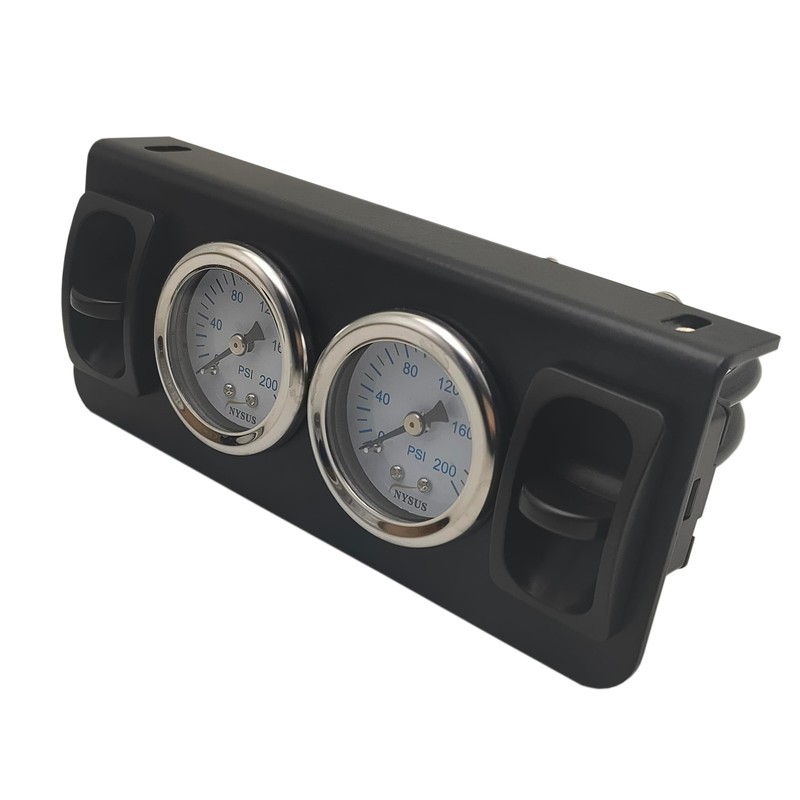 NYSUS Dual Air Gauge Controller Panel Paddle Valve Gauge with