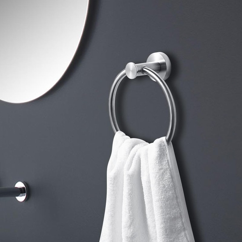 Round Towel Ring Brushed Nickel, SUS304 Stainless Steel Hand Towel