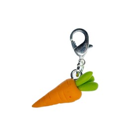 Miniblings Carrot Vegetable Carrot Easter Charm Carrots 3D Carrot Rabbit Handmade Fashion Jewellery Necklace Pendant Silver-Plated Charm Bracelet Pendant for Bracelet, Metal Cotton, No Gemstone