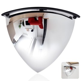 Suzile 1 Piece Quarter Dome Mirror High Viewing Angle Safety Mirror Security Mirror Corner Mirror Acrylic Convex Mirror for Blindspot (26 Inch)