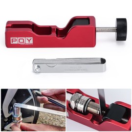 Universal Spark Plug Gap Tool with 32 Blades Steel Feeler Gauge for Most 10mm 12mm 14mm 16mm Spark Plugs Red