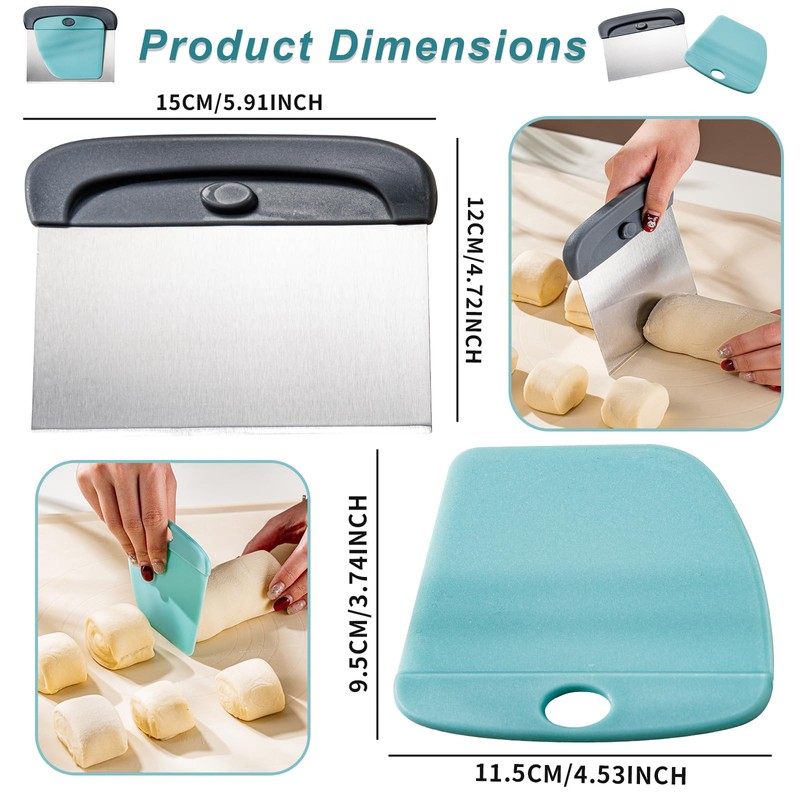 2 in 1 Dough Scraper and Bench Cutter for Kitchen