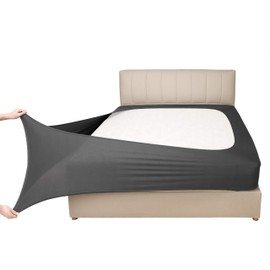 Mrs Awesome King/Cal King Dark Grey Stretch Jersey Bed Skirt Cover Ultra Soft and Wrinkle Resistant Box Spring
