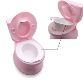 SMT- Baby Kids Portable Pink Realistic Toddler Potty Training Toilet w/Flushing Sound Baby Chair Seat Kid [P/N: ET-BABY004-PINK]