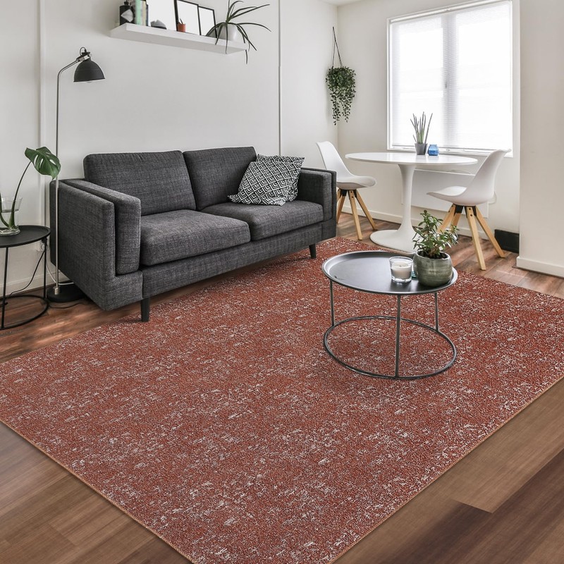GarveeHome 9x12 Area Rug Modern Solid Jacquard Machine Washable Area