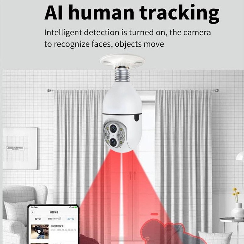 Dual Lens Security Camera WiFi 360 Degree Panoramic Al Human