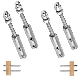 EGNGY Set of 4 Stainless Steel Wire Rope Tensioners, Wire Rope Clamp 3 mm for Railing Filling, for Wire Rope 3 mm for Attaching Wire Ropes Rustproof