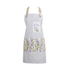 DII Women's Pantry Style Apron Collection Large Pockets, Adjustable with Long Waist Ties, One Size, Provence Lavender