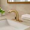 Brushed Gold Touchless Bathroom Sink Faucet - Battery Operated Automatic
