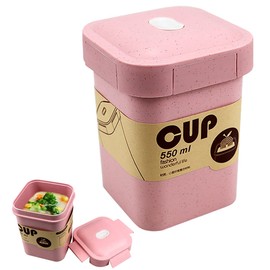 DOERDO Lunch Container Bento Box Leak Proof Wide Mouth Food Soup Thermos Insulated Food Jar Soup for School Travel Picnic, Pink, 550ml/18oz