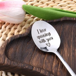 Boyfriend Girlfriend Christmas Birthday Gifts for Women Men Anniversary Wedding Gifts for Husband Wife Couple Spoon Gifts for Fiancee Fiance Engagement Gifts for Him Her I Love Spooning With You Spoon