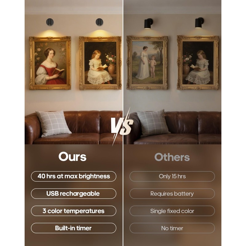GOODEA Spotlights Indoor with Remote, 3000mAh Rechargeable Battery Plant Spotlight