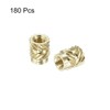 sourcing map Knurled Insert Nut M3 x 6mm L x