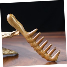 Ipetboom Natural Green Sandalwood Comb Scalp Massager Hair Comb for Dandruff Massage