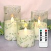 FLAVCHARM Glass Flameless Candles Flickering Battery Operated LED Pillar Candles
