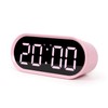 mooas Pop Mirror Digital Alarm Clock, LED Desk Pink Clock