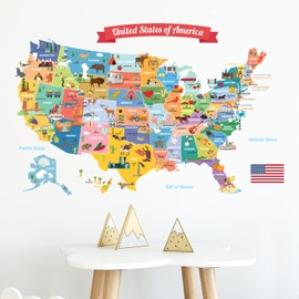 DECOWALL SG2-1906 USA Kids Wall Stickers Wall Decals Peel and Stick Removable Wall Stickers for Kids Nursery Bedroom Living Room décor