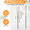 2‑Pcs 11‑Inch Mini Whisk, Small Whisk with Long‑Handle