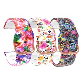 RuenTech 3-Pack Bands Compatible with Fitpolo IDW208P GTX12 IDW13 Smart Watch Bands, Adjustable Printed Silicone Wristband Soft Straps for Fitpolo Smart Watch Band 22mm