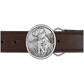Indiana Metal Craft Labrador Retriever Buckle and Belt 01-S97B IMC-Retail 34 Chestnut Brown