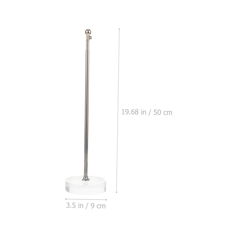 GRIRIW 2Pcs Desktop Flag Holder with Telescopic Metal Flag Pole