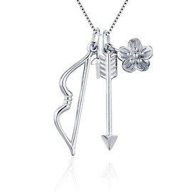 LGSY Sterling Silver Bow Arrow Pendants for Pearl, Pendant Accessories/Fitting/Mounts with Pearl Bead Bail Pin for Women Jewelry Making