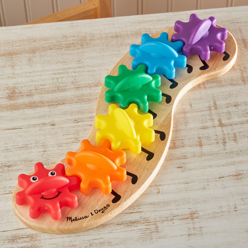 Melissa & Doug Rainbow Caterpillar Gear Toy with 6 Interchangeable